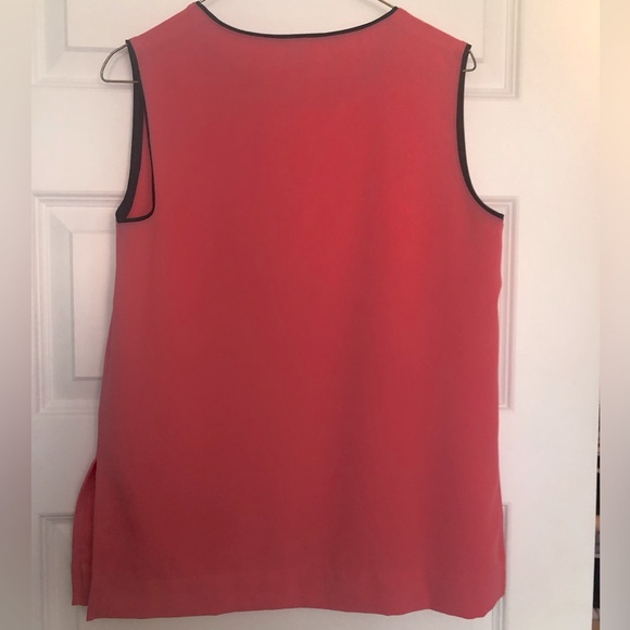 Pink sleeveless top with black contrasting edging, size M - Picture 2 of 6